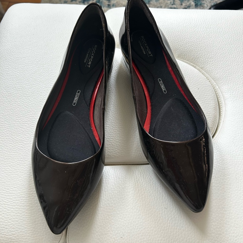 Rockport Brown with Gold heel trim Flats Sleek Design Comfort